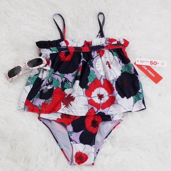 NWT Baby Girls Smocked Purple One-piece Swimsuit - Picture 2 of 7